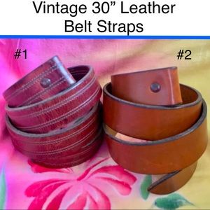 Two Vintage Size 30 Leather Belt Straps